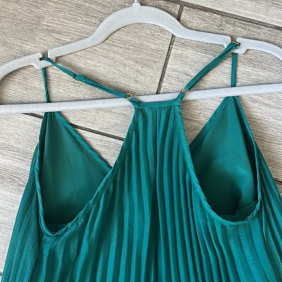 Bar III Green Pleated Maxi Dress Size Small - Picture 6 of 7